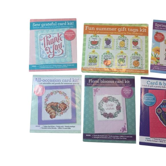 The World of Cross Stitching Lot of 8 Card Making Kits Variety Crafty - Picture 2 of 6